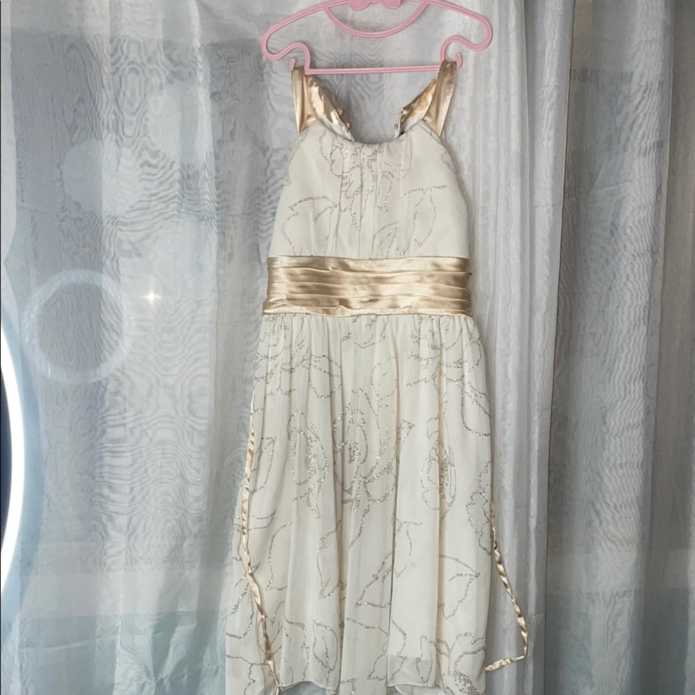 Chic Kids Formal Dress in White and Gold